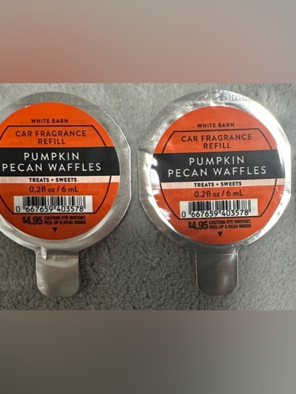 2 PUMPKIN PECAN WAFFLES SCENTPORTABLE CAR AIR FRESHENER REFILL BATH BODY WORKS